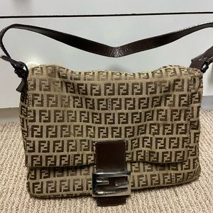 Fendi Authentic Zucca Brown Flap Bag